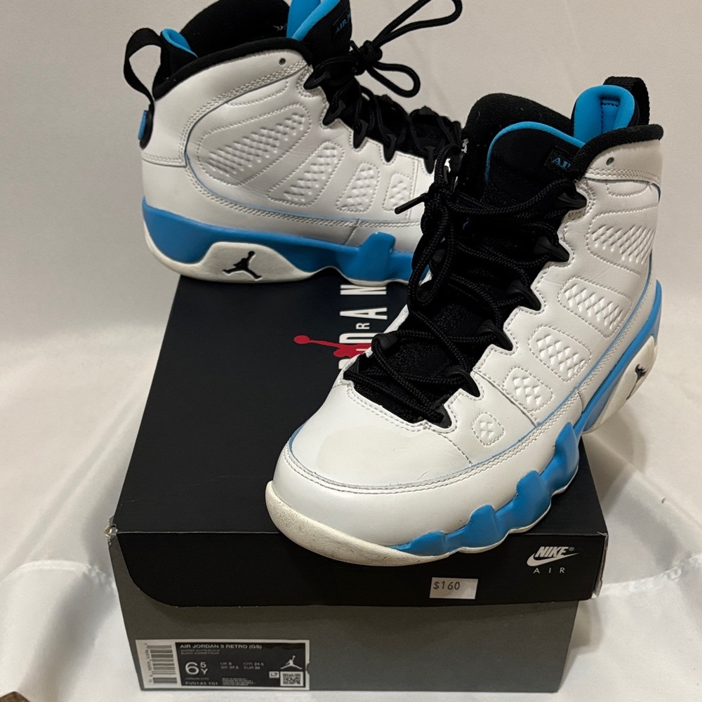 Nike Air Jordan 9 White and Blue High-Tops